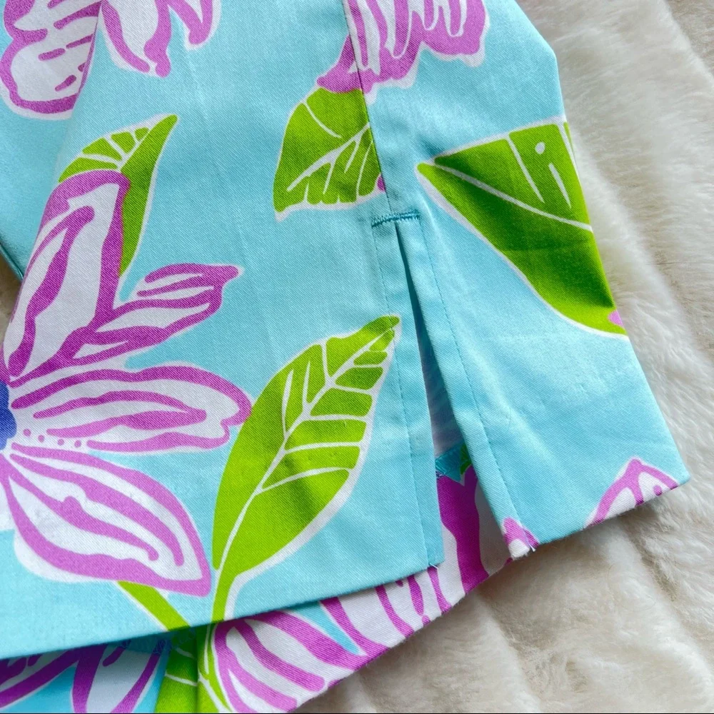 LILLY PULITZER bright floral vintage white label pants in To Paulie print - Picture 6 of 7